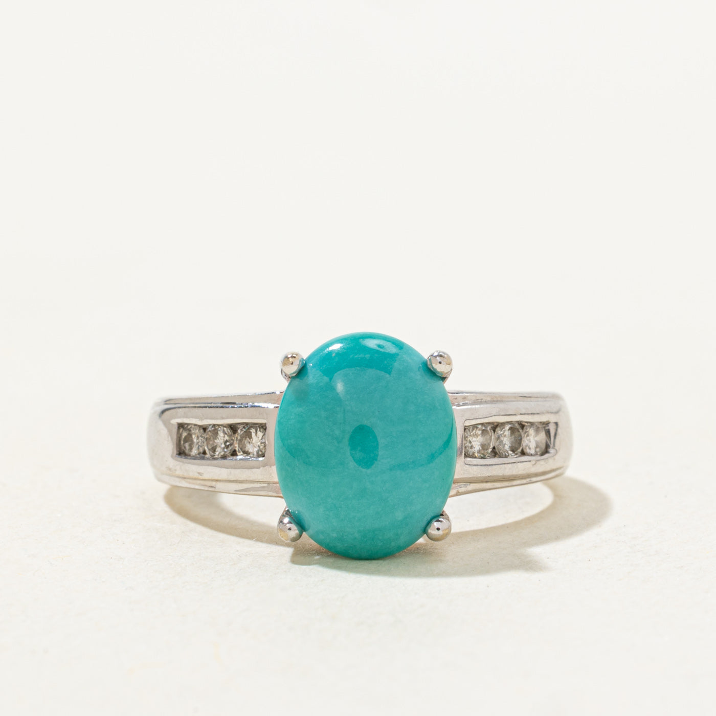 Turquoise & Diamond Accented Ring | 2.7ct, 0.1ctw | SZ 4.75 |