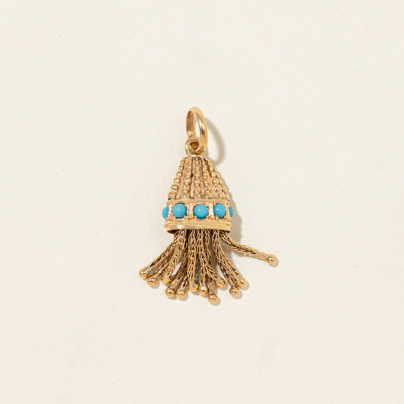18k Turquoise Textured Jellyfish Pendant | 0.72ctw |