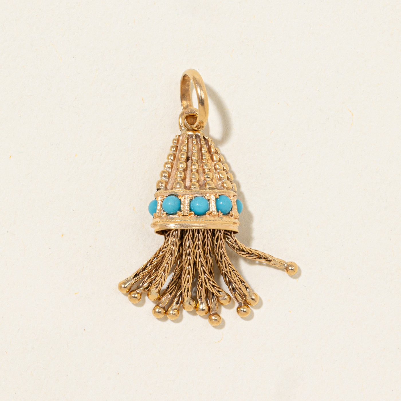 18k Turquoise Textured Jellyfish Pendant | 0.72ctw |