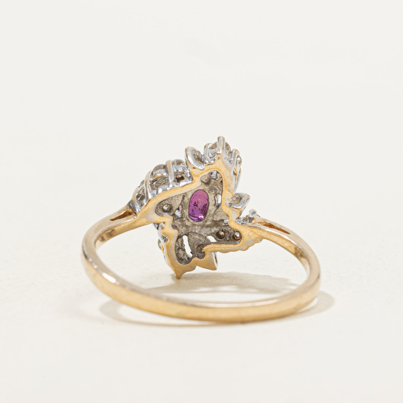 Oval Cut Ruby & Diamond Accented Ring | 0.31ct, 0.16ctw | SZ 8.0 |