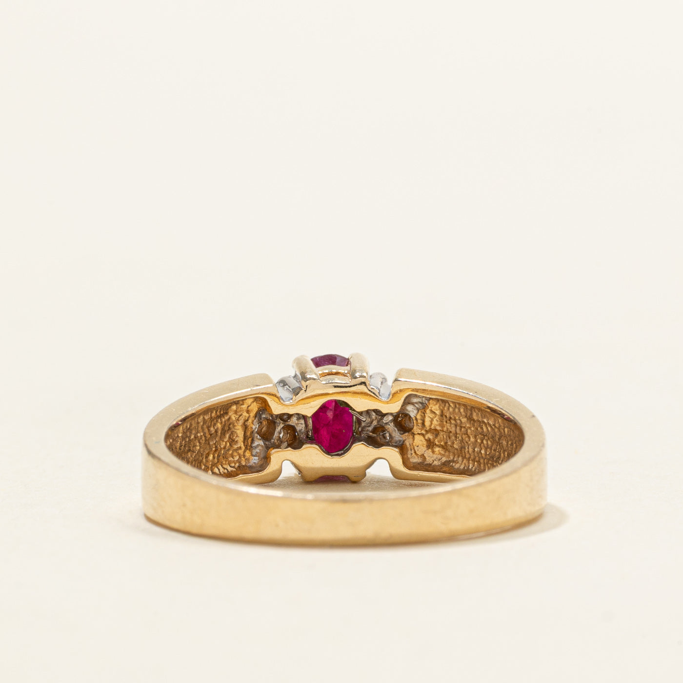 Oval Cut Ruby & Diamond Accented Ring | SZ 7.25