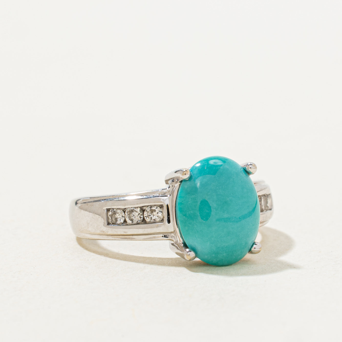 Turquoise & Diamond Accented Ring | 2.7ct, 0.1ctw | SZ 4.75 |