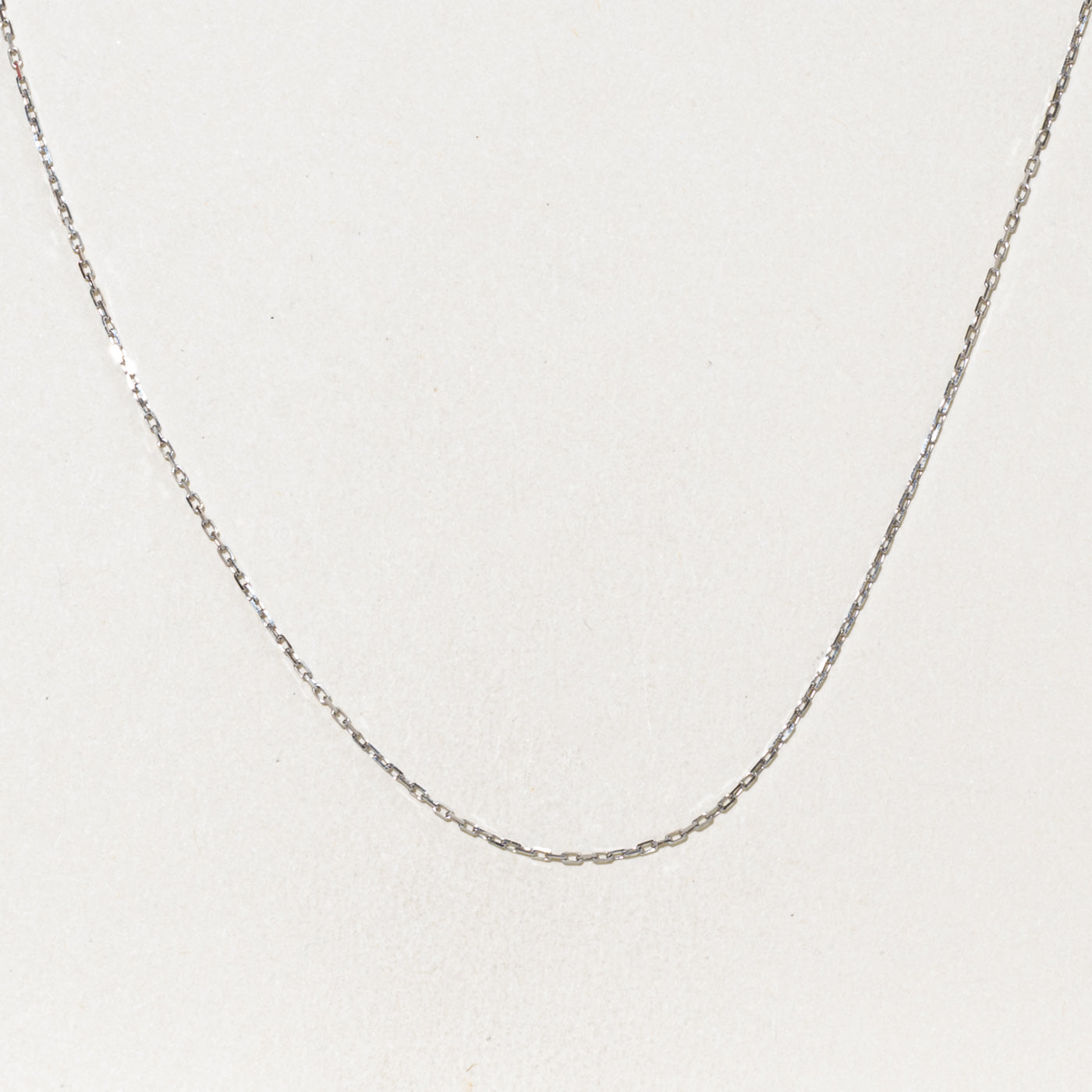 18k White Gold Modified Cable Link Chain |  1.00mm | 17.5"