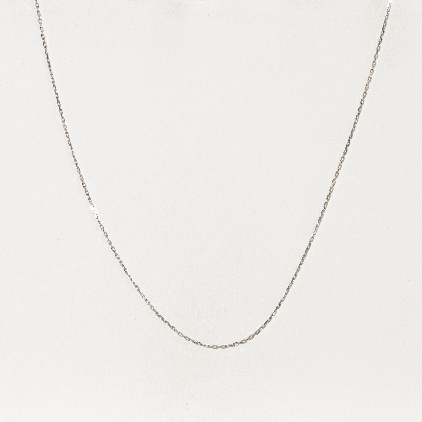 18k White Gold Modified Cable Link Chain |  1.00mm | 17.5"