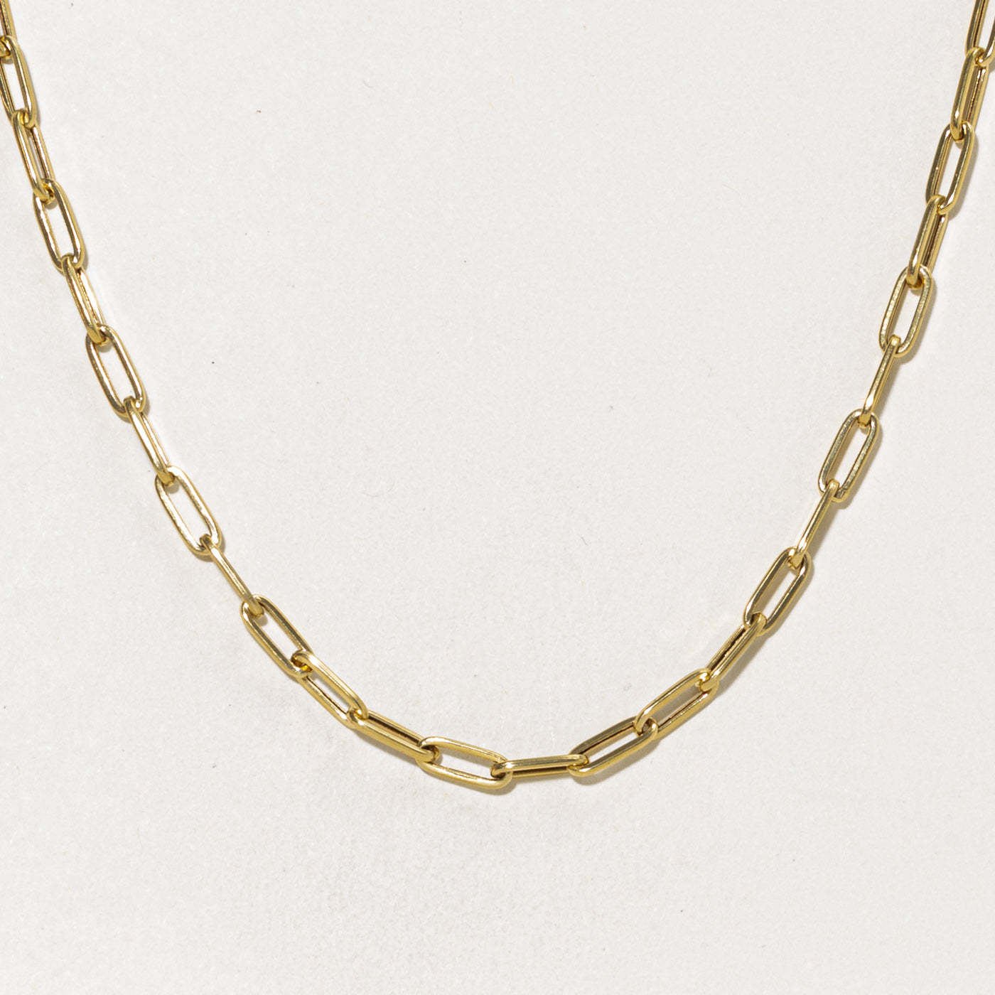 18k Yellow Gold Paperclip Chain |  3.65mm | 16.5"