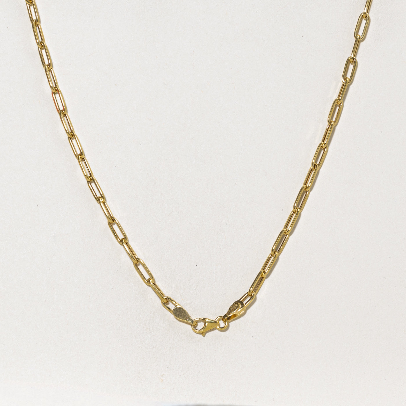 18k Yellow Gold Paperclip Chain |  3.65mm | 16.5"