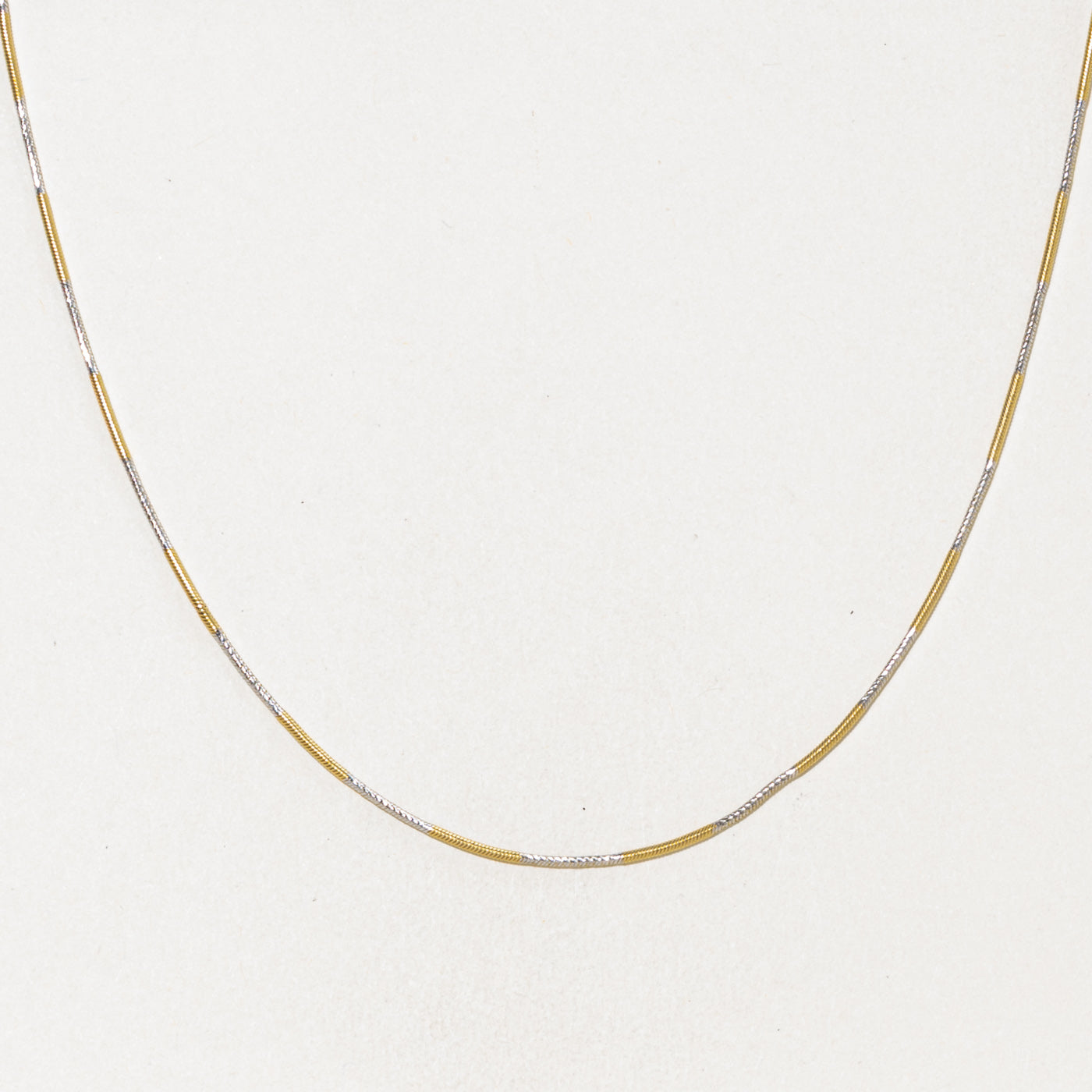 18k Two Tone Gold Snake Chain | 1.15mm | 16"