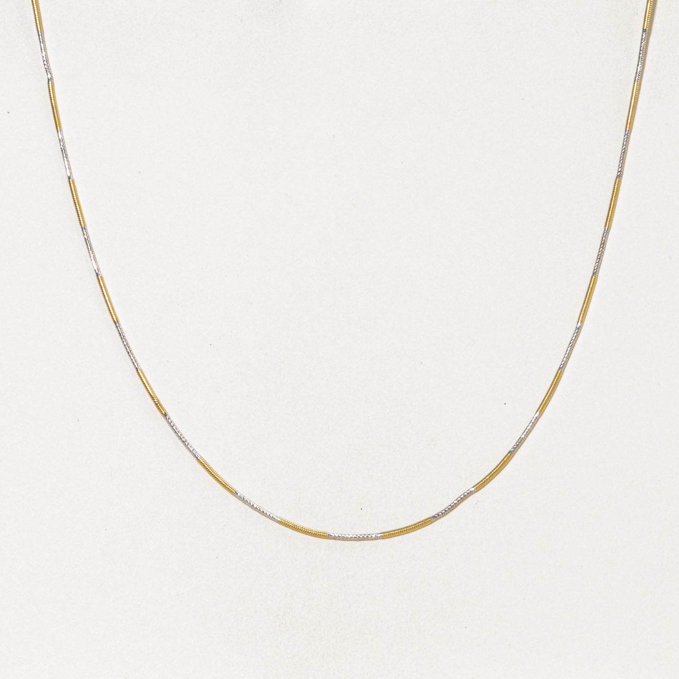 18k Two Tone Gold Snake Chain | 1.15mm | 16"