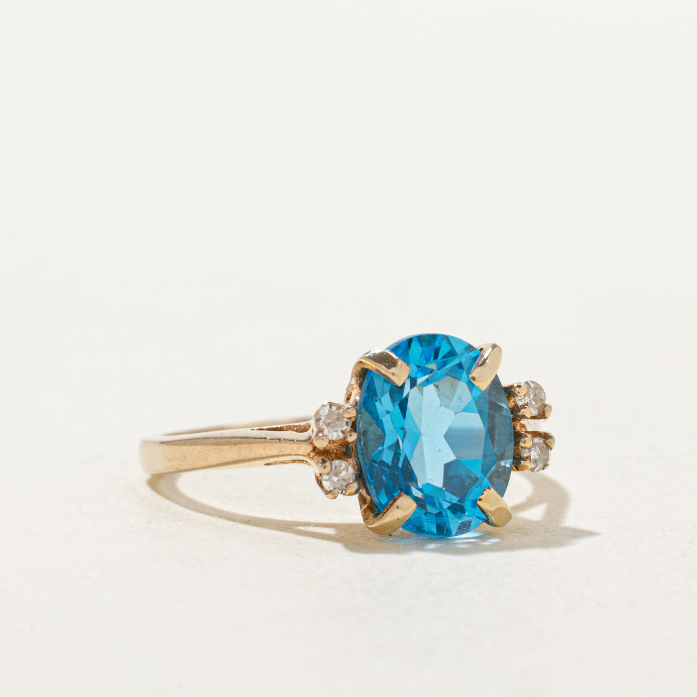 Blue Topaz & Diamond Accented Ring | 2.35ct, 0.04ctw | SZ 5.75 |