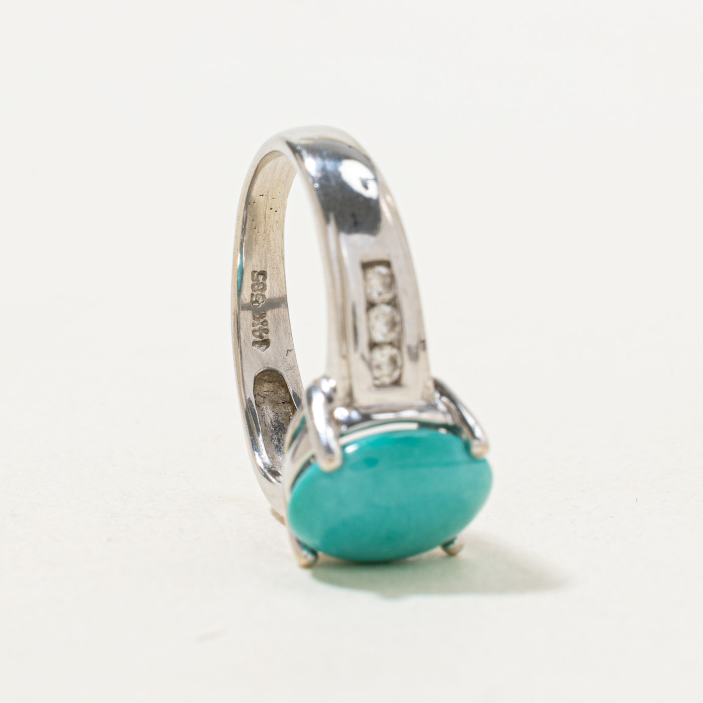 Turquoise & Diamond Accented Ring | 2.7ct, 0.1ctw | SZ 4.75 |