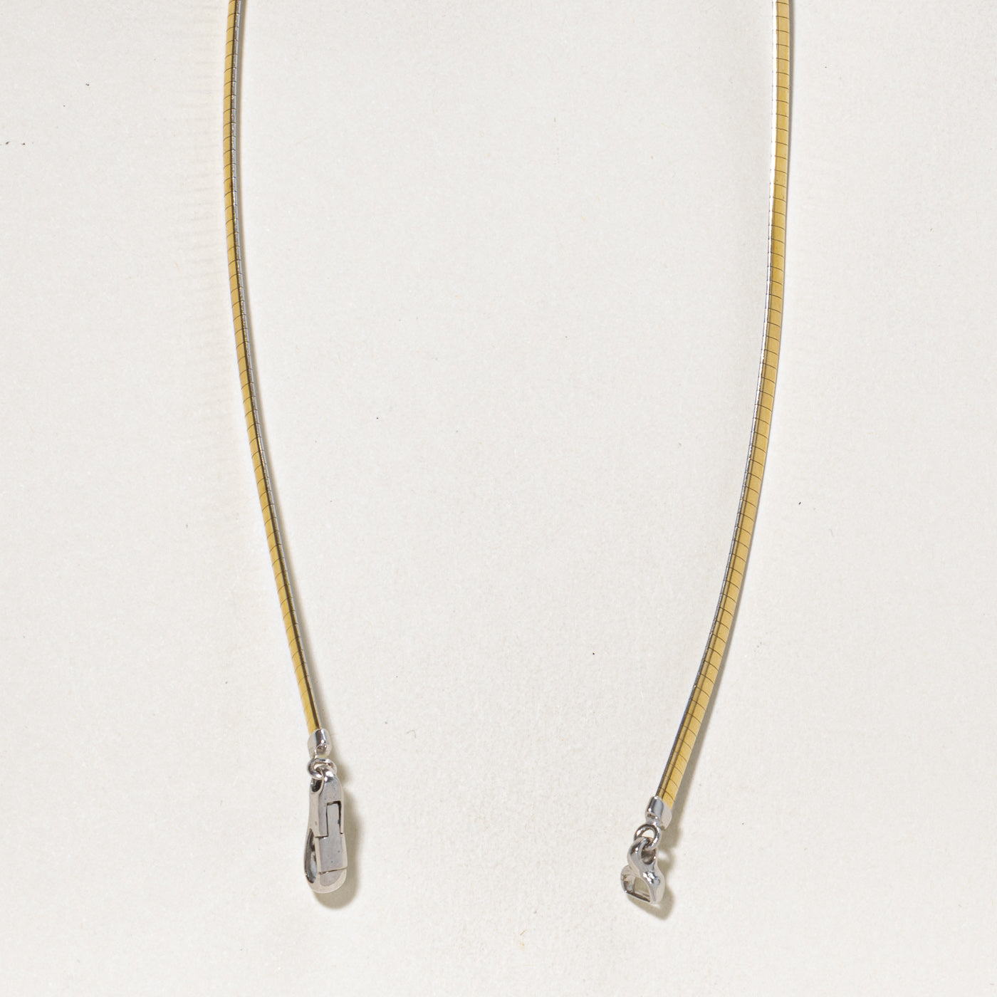 18k Two Tone Gold Omega Necklace | 4mm | 16"