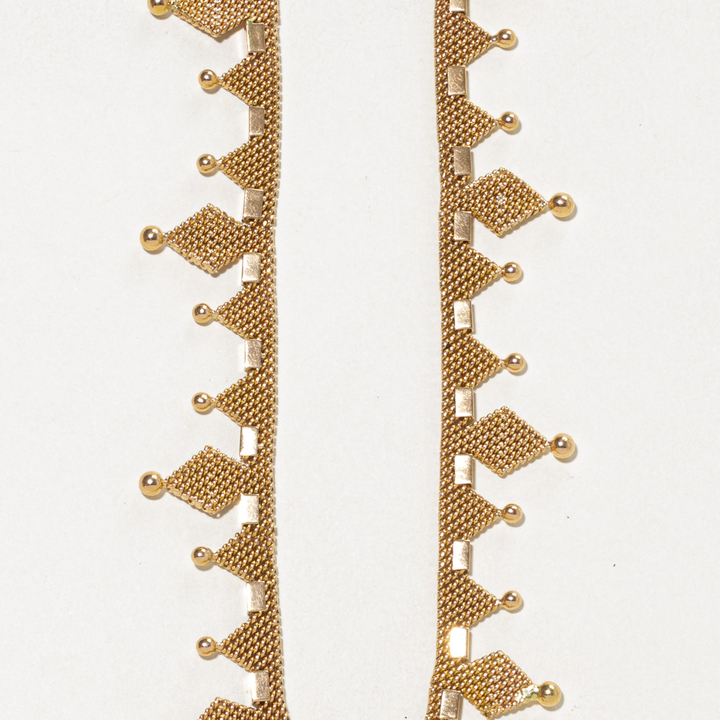 18k Yellow Gold Woven Geometric Mesh Necklace | 18"