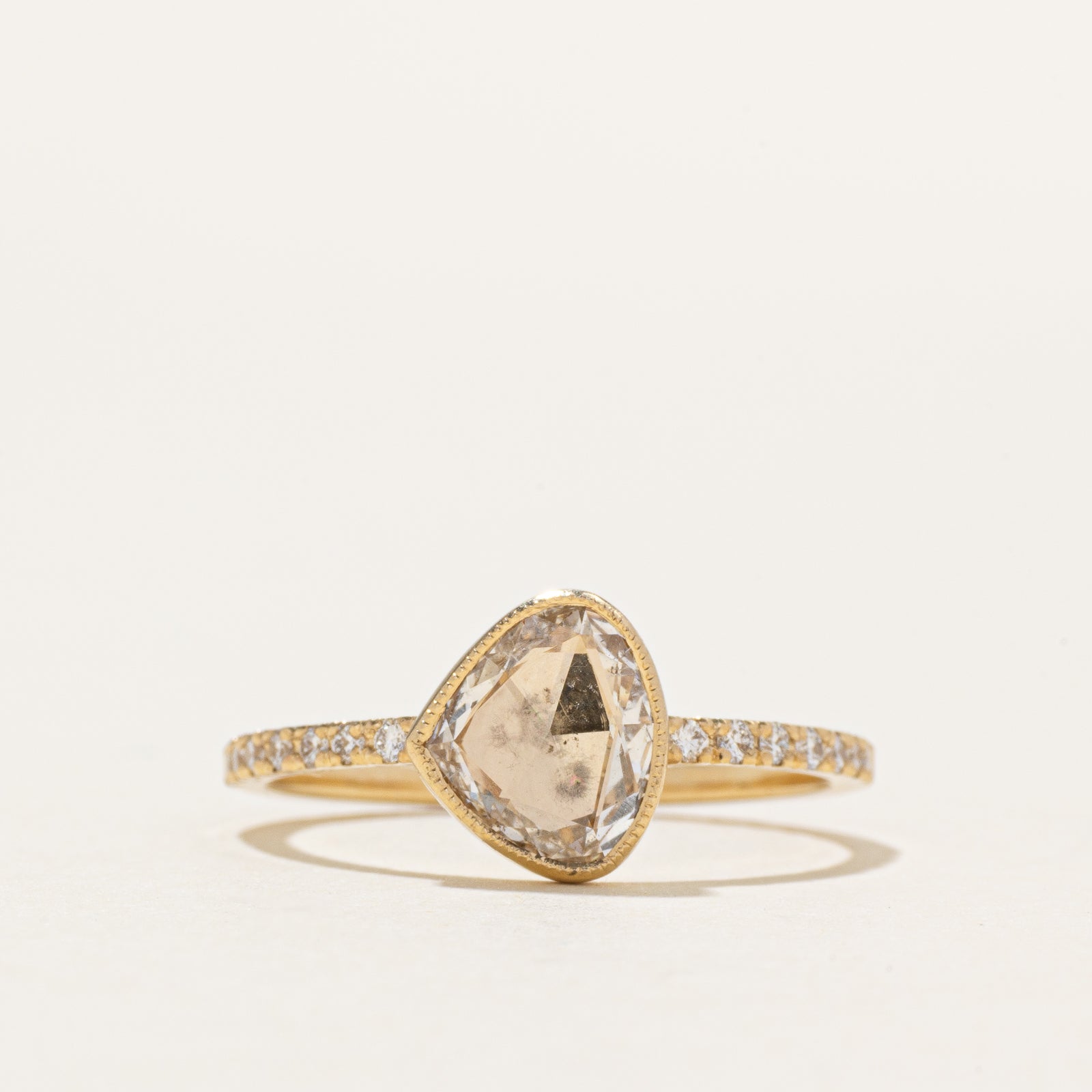 Pear Rose Cut Diamond Ring | 0.50ctw | SZ 6.5