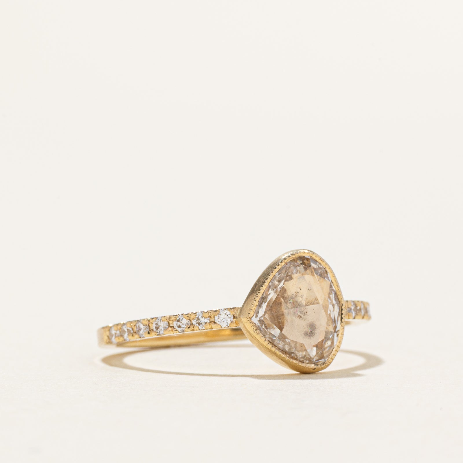 Pear Rose Cut Diamond Ring | 0.50ctw | SZ 6.5