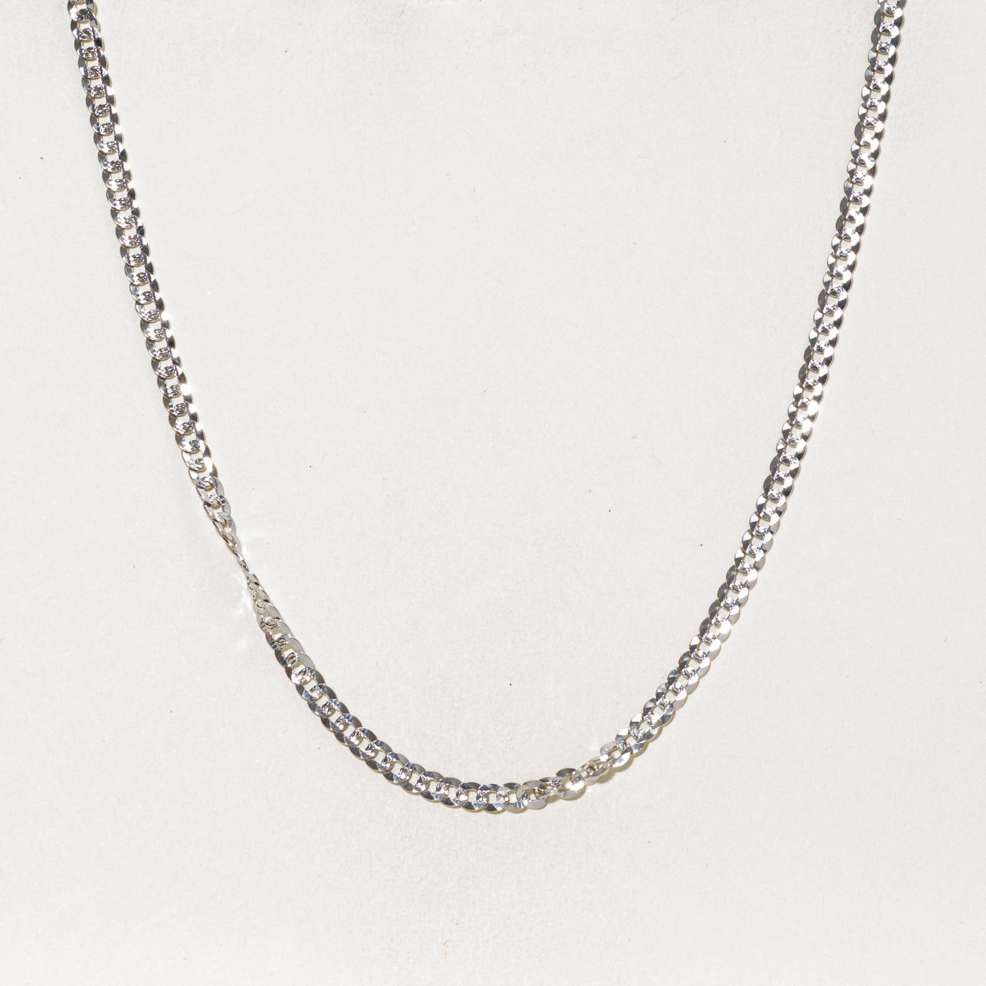 18k White Gold Curb Link Chain | 4.10mm | 20"