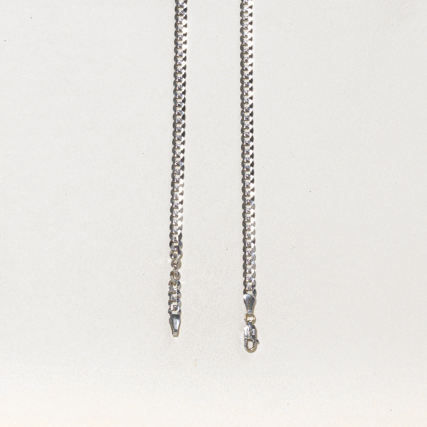 18k White Gold Curb Link Chain | 4.10mm | 20"