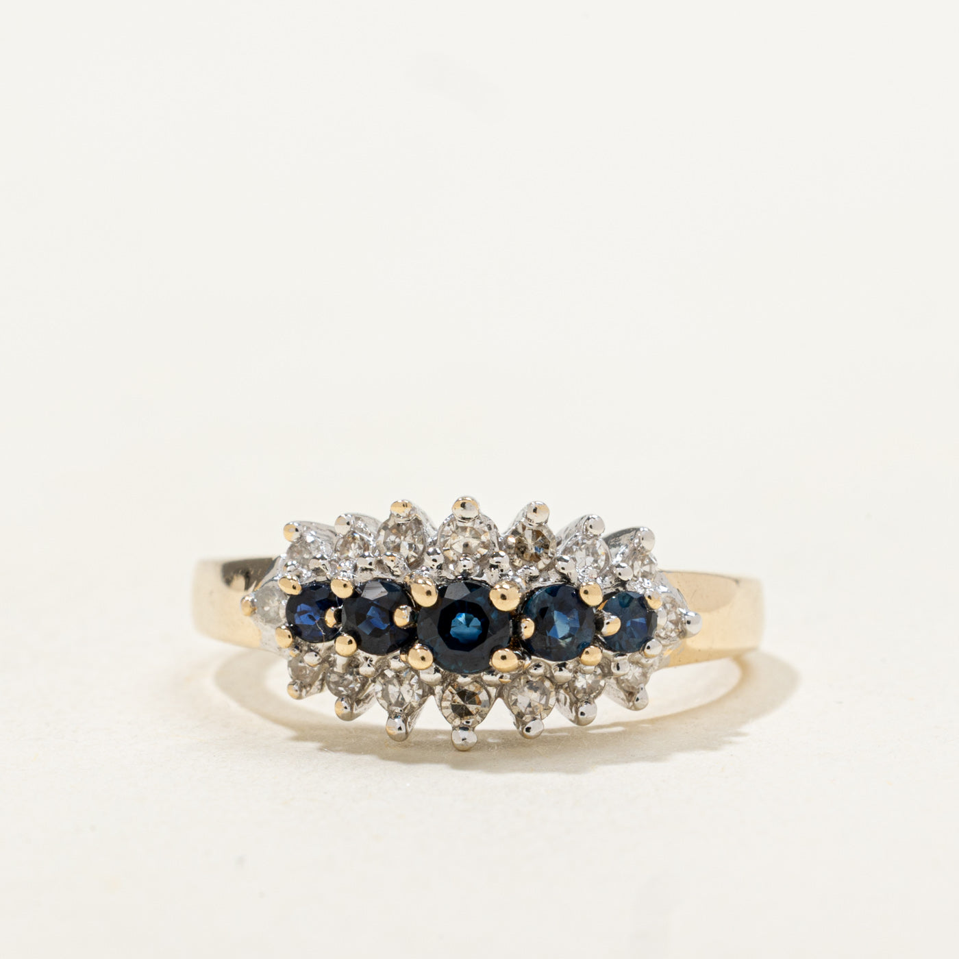 Sapphire & Diamond Petal Cluster Cocktail Ring | 0.49ctw, 0.17ctw | SZ 7.25 |