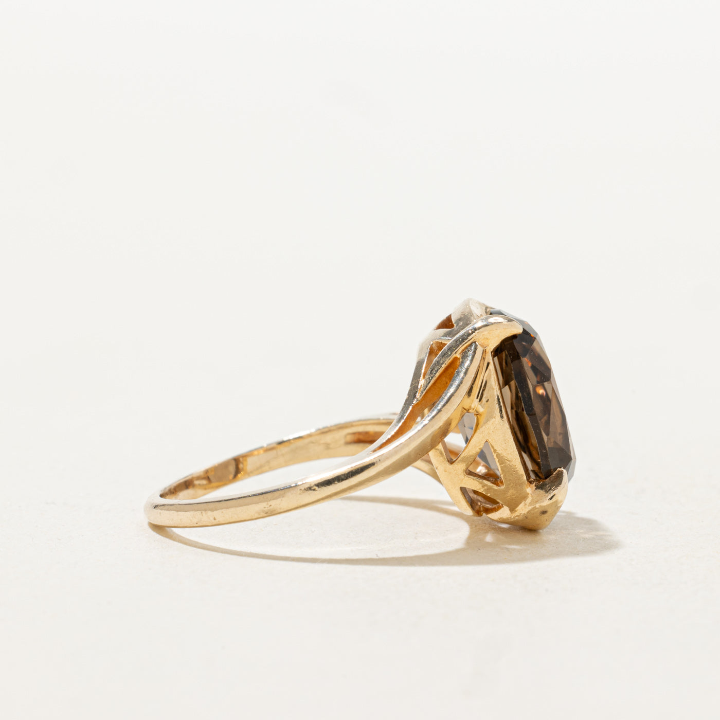 Smoky Quartz Bypass Cocktail Ring | 3.59ct | SZ 6.25 |