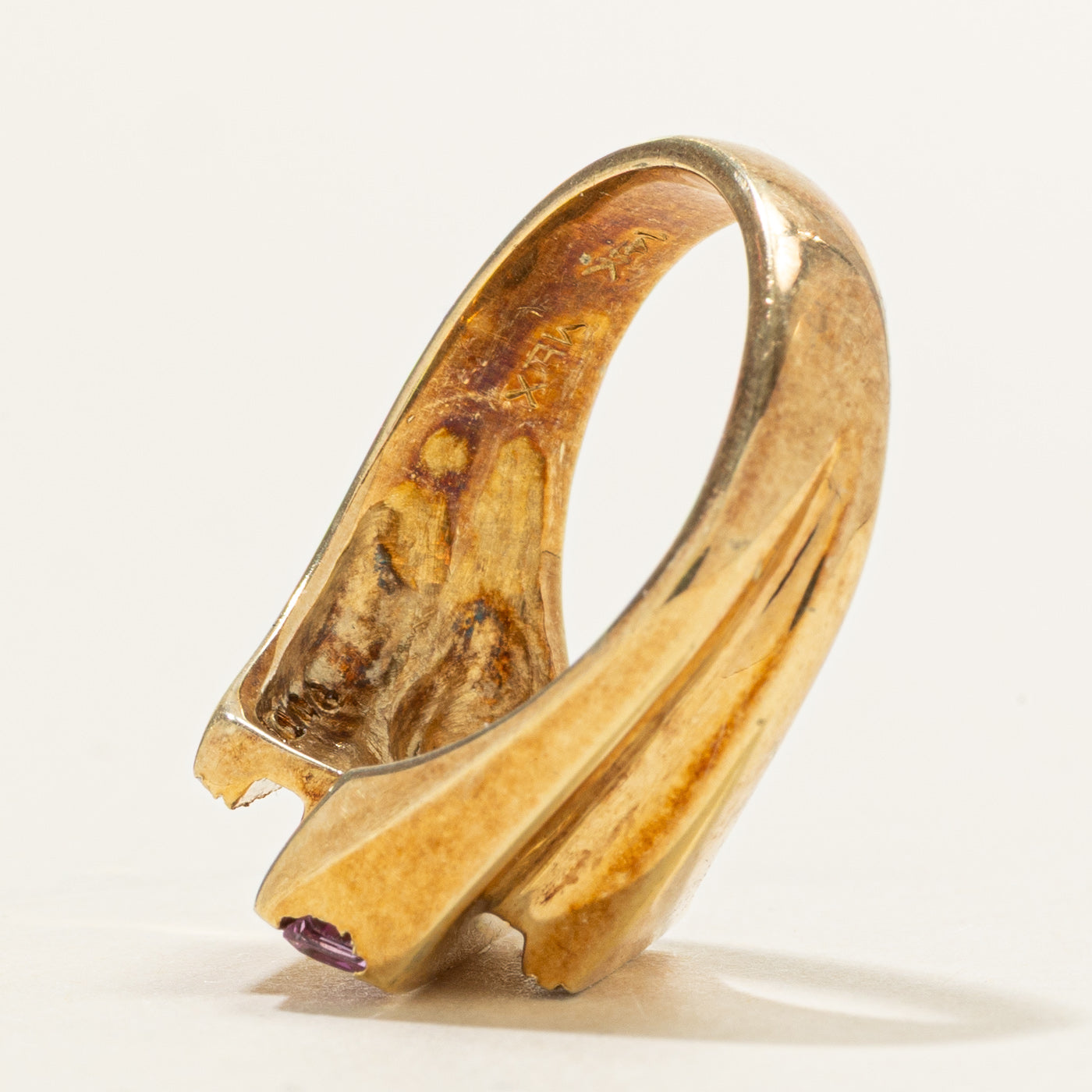 Bague en saphirs synthétiques à plusieurs rangs en diagonale et diamants naturels | 0,50 ct, 0,08 ct | Taille 9