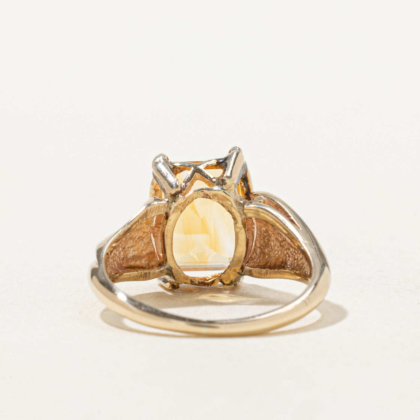 Emerald Cut Citrine Tapered Ring | 1.94ct | SZ 4.5 |