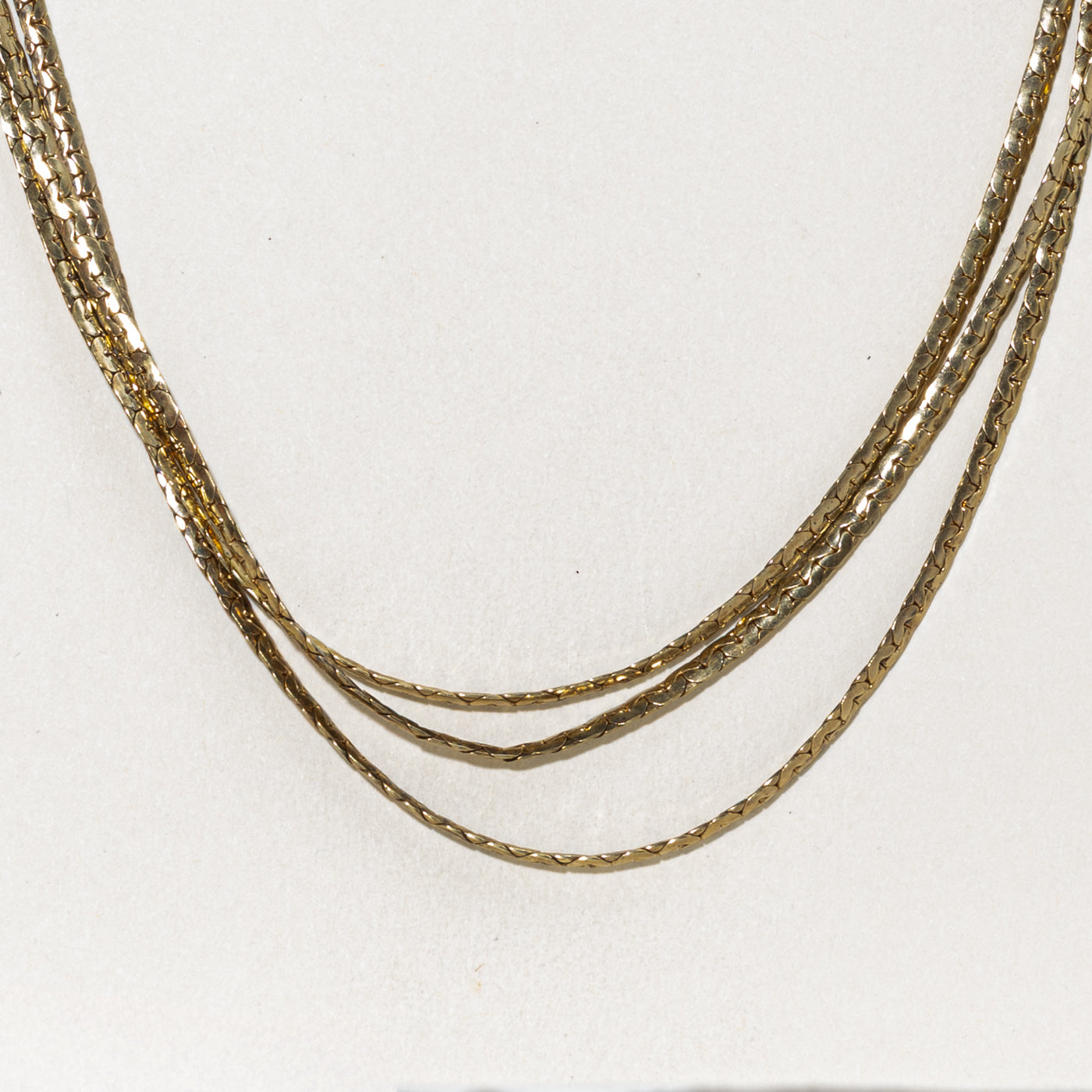 'Birks' Yellow Gold Layered C Link Chain | 17"