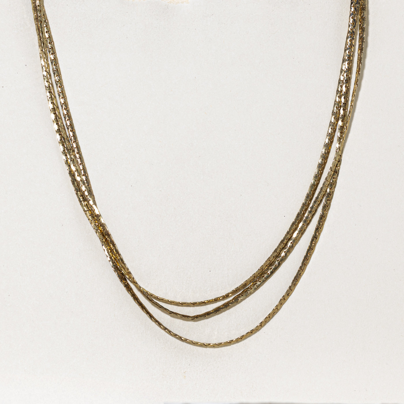 'Birks' Yellow Gold Layered C Link Chain | 17"