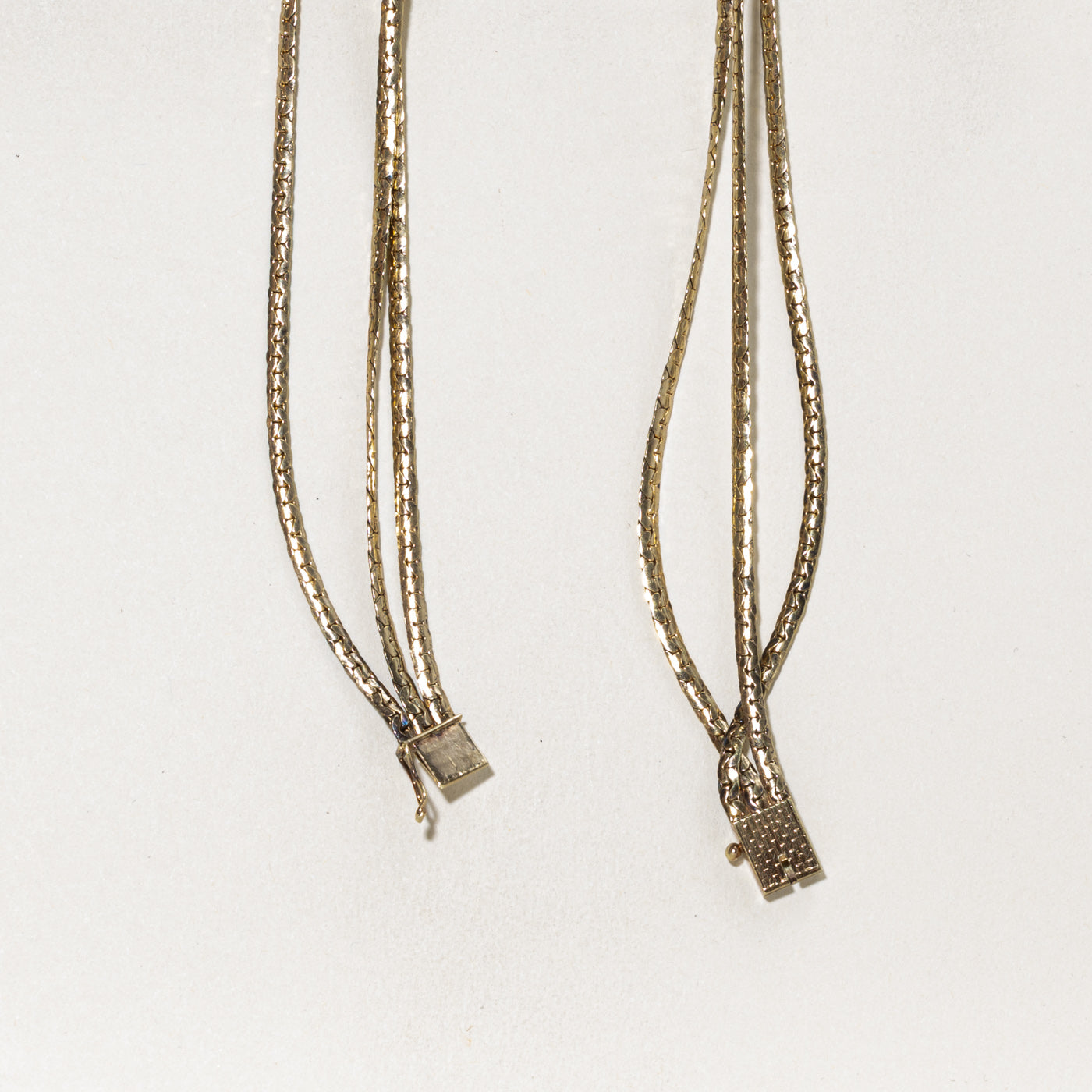 'Birks' Yellow Gold Layered C Link Chain | 17"