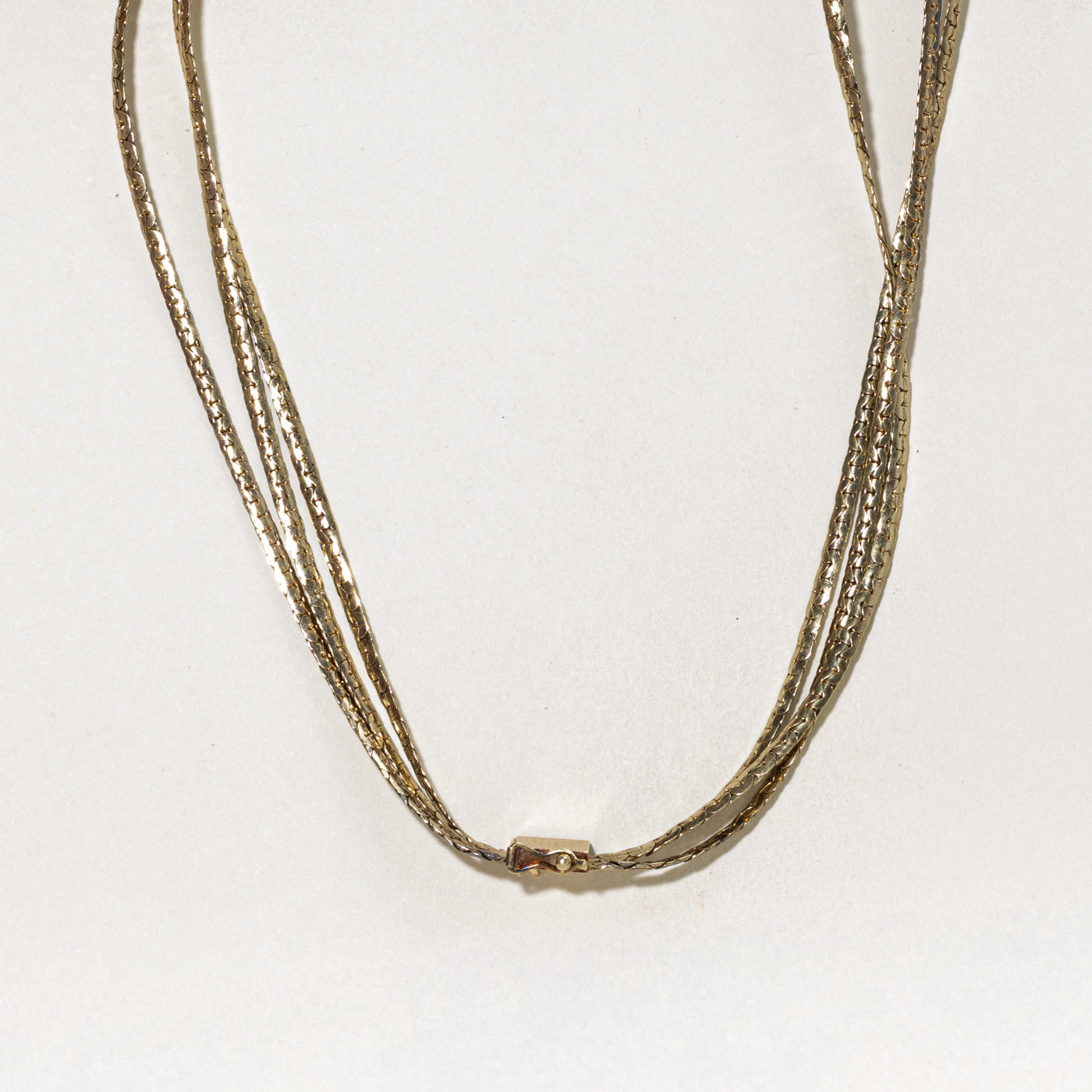 'Birks' Yellow Gold Layered C Link Chain | 17"