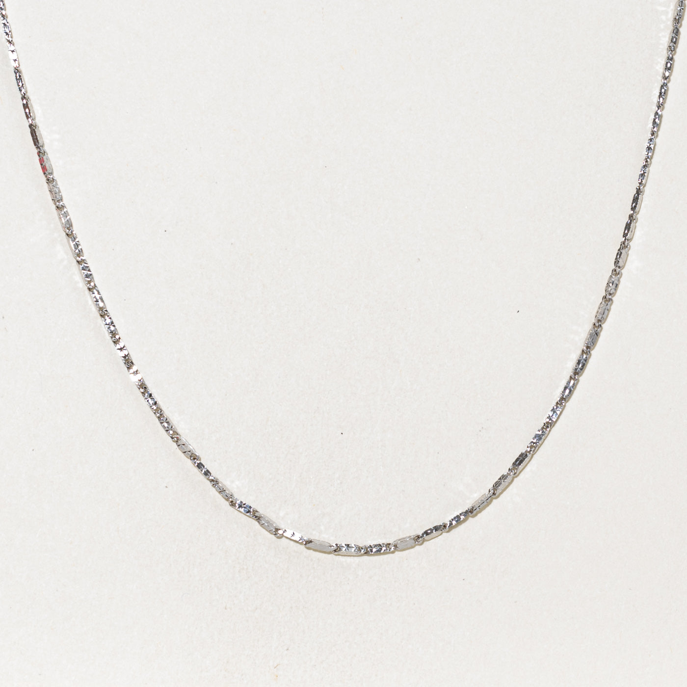 10k White Gold Diamond Cut Barleycorn Chain |  1.40mm | 20"
