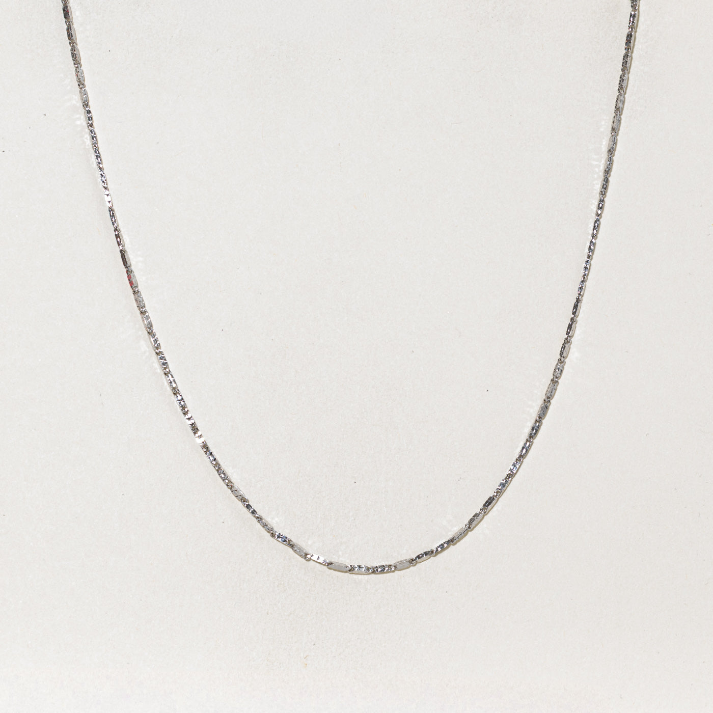 10k White Gold Diamond Cut Barleycorn Chain |  1.40mm | 20"