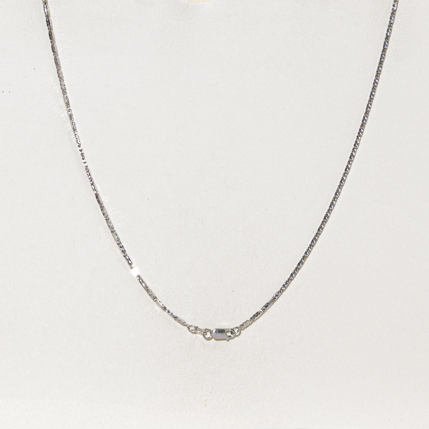 10k White Gold Diamond Cut Barleycorn Chain |  1.40mm | 20"