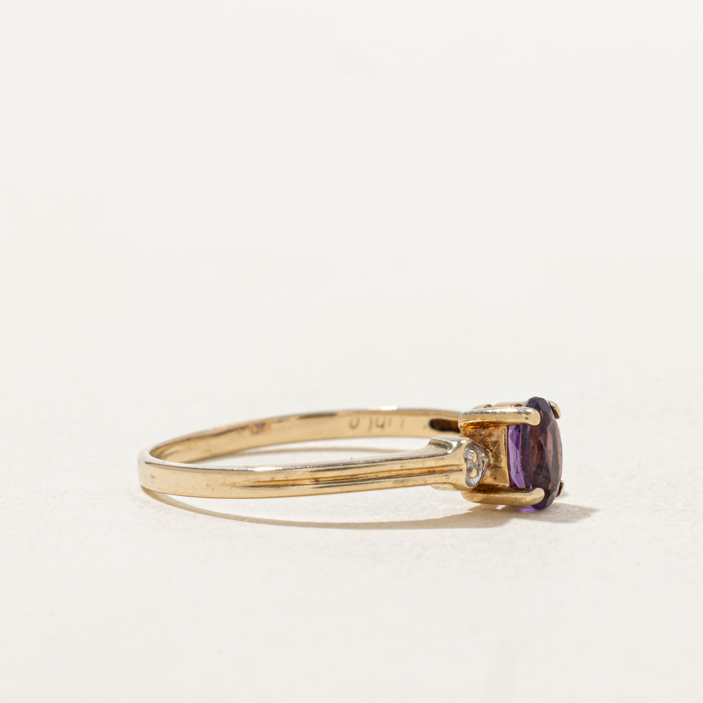 Amethyst & Diamond Heart Accent Ring | 0.34ct, 0.01ctw | SZ 7.5 |