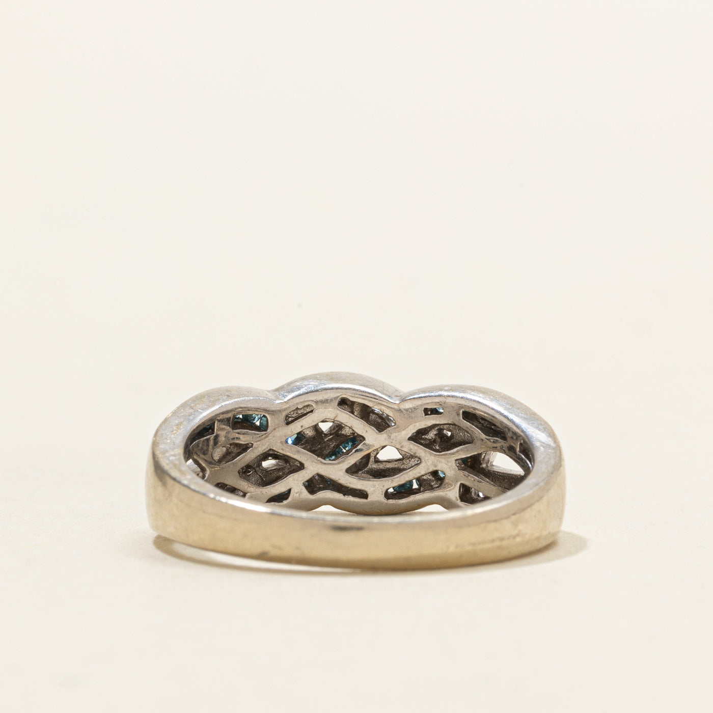 Bague en diamants bleus et blancs tissés | 0,21 ct | Taille 7