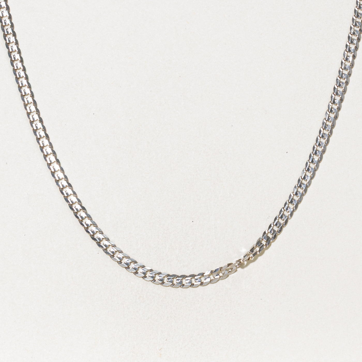 White Gold Curb Link Chain | 3.70mm | 23"