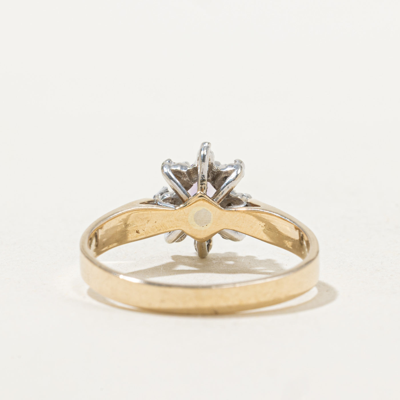 Amethyst & Diamond Petal Ring | 0.2ct, 0.04ctw | SZ 6.5 |