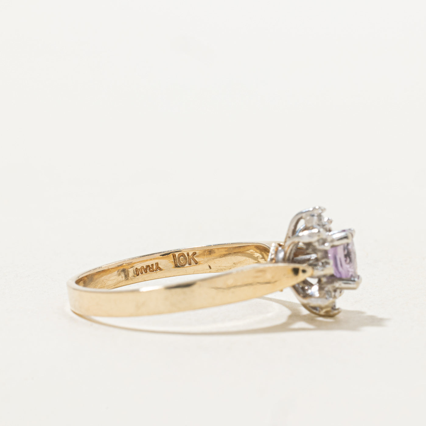 Amethyst & Diamond Petal Ring | 0.2ct, 0.04ctw | SZ 6.5 |