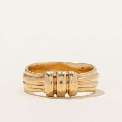 14k Yellow Gold Grooved & Fluted Band | SZ 4
