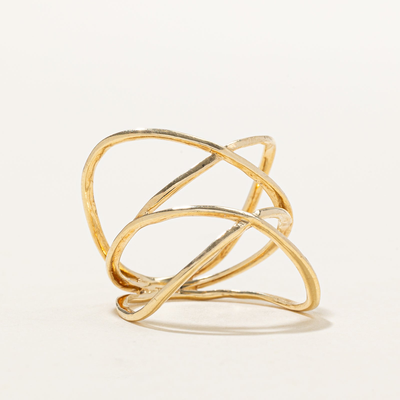 14k Yellow Gold Double Crossover Wrap Ring | SZ 7.25