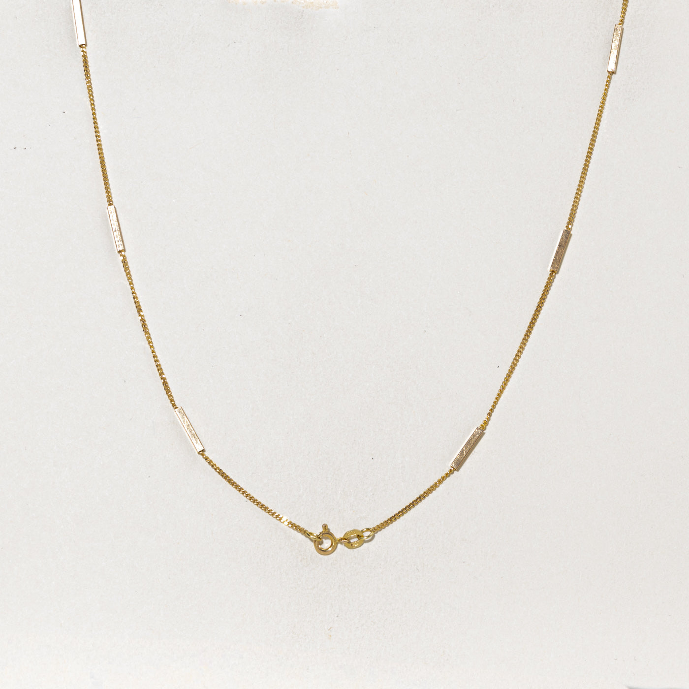 14k Yellow Gold Bar Link Chain | 1.15mm | 17.5"