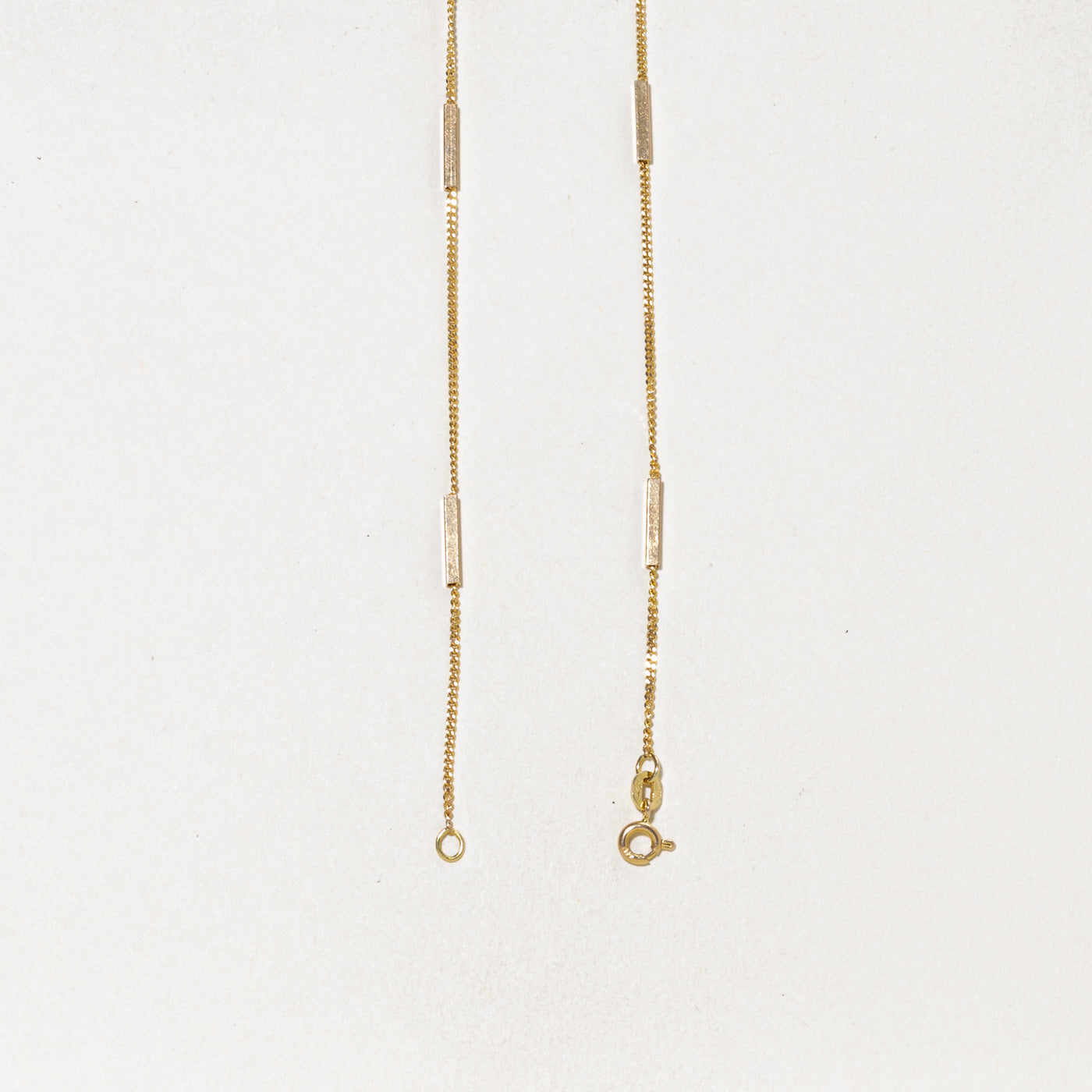 14k Yellow Gold Bar Link Chain | 1.15mm | 17.5"