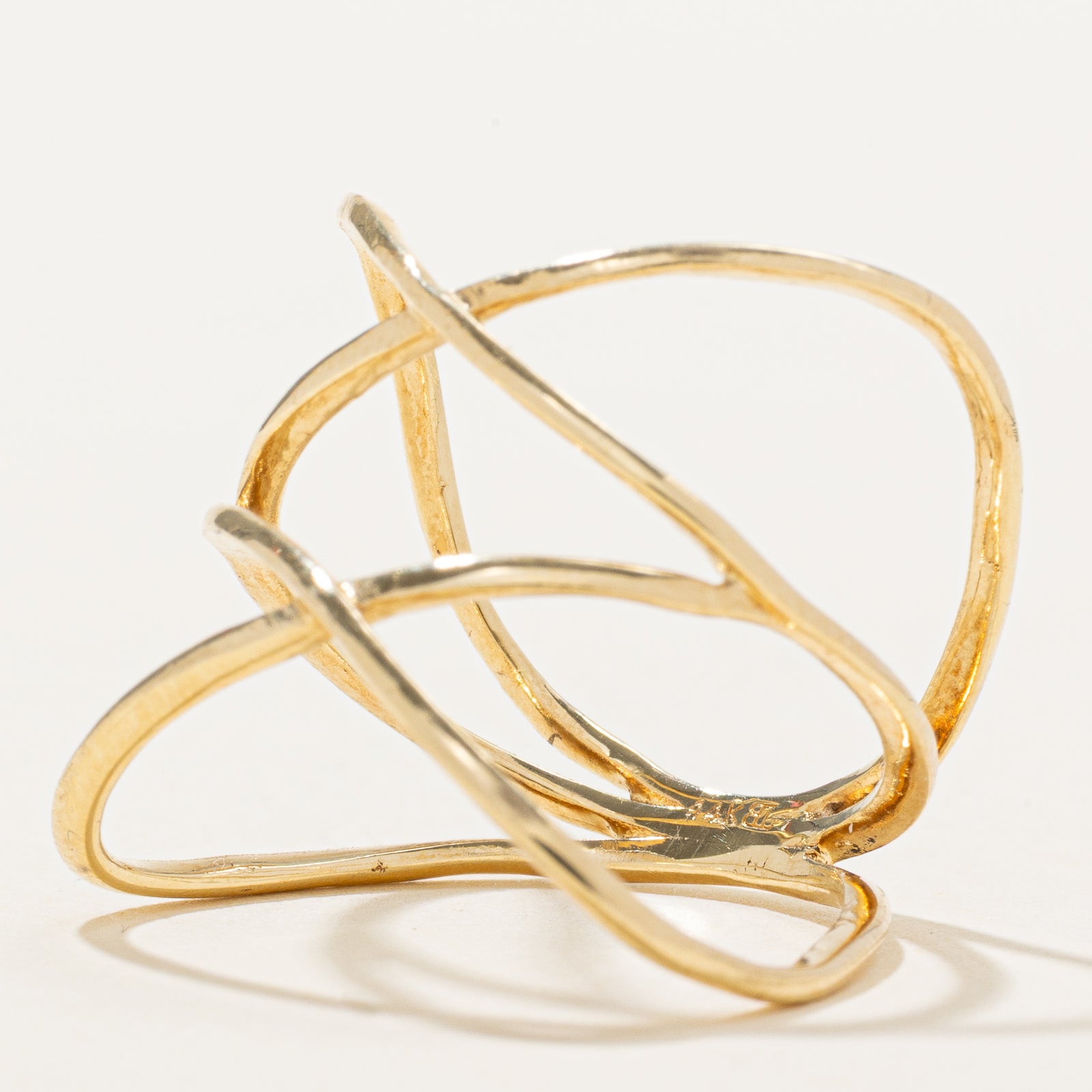 14k Yellow Gold Double Crossover Wrap Ring | SZ 7.25