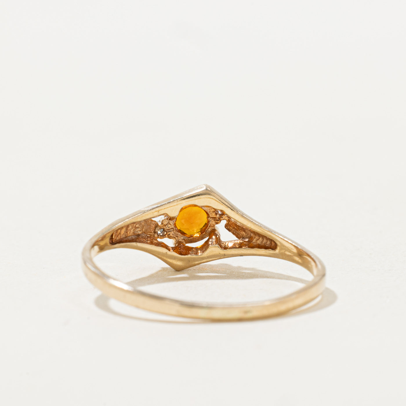 Citrine & Diamond Geometric Ring | 0.19ct, 0.01ctw | SZ 7.5 |