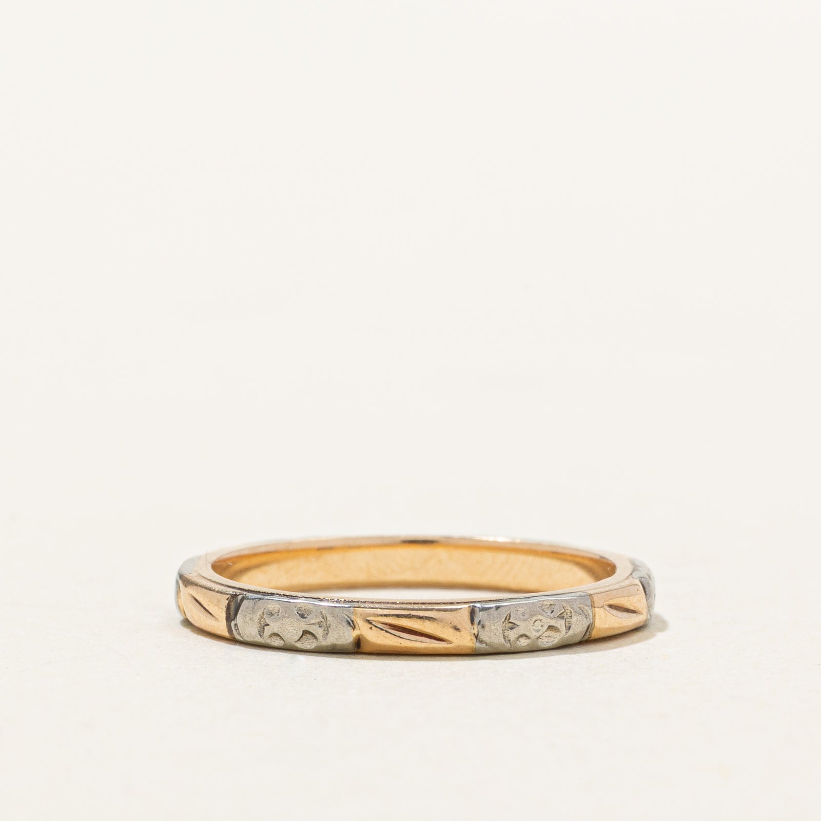Vintage Canadian 10k Two Tone Gold Band | 2mm | SZ 4.25