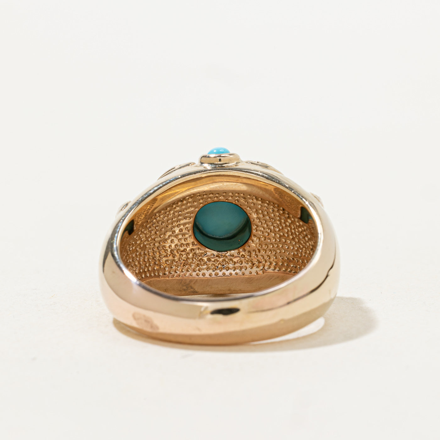 Bezel Set Turquoise Textured Cocktail Ring | 1.92ctw | SZ 10.25 |