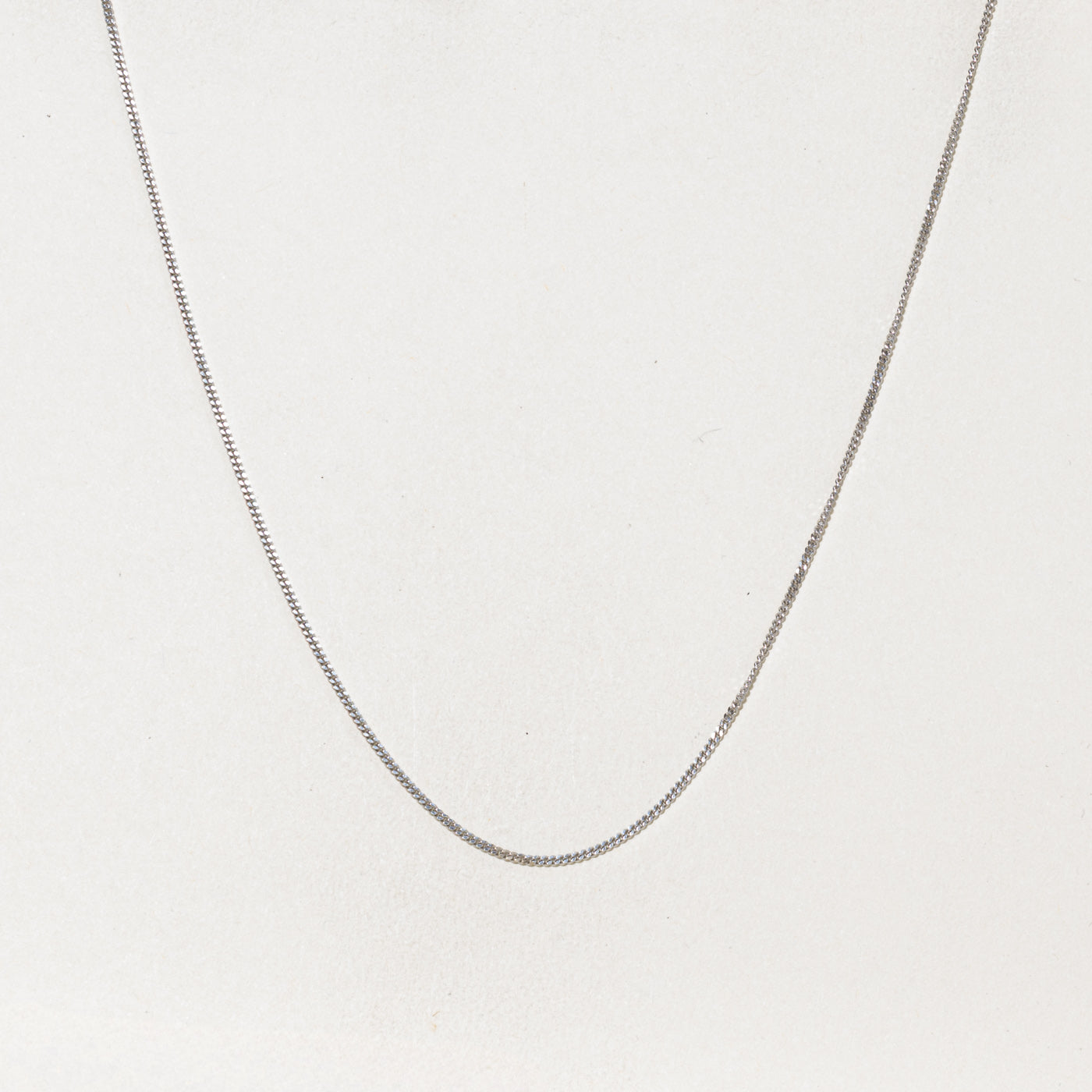 'Unoaerre' White Gold Curb Link Chain |  1.30mm | 17.5"