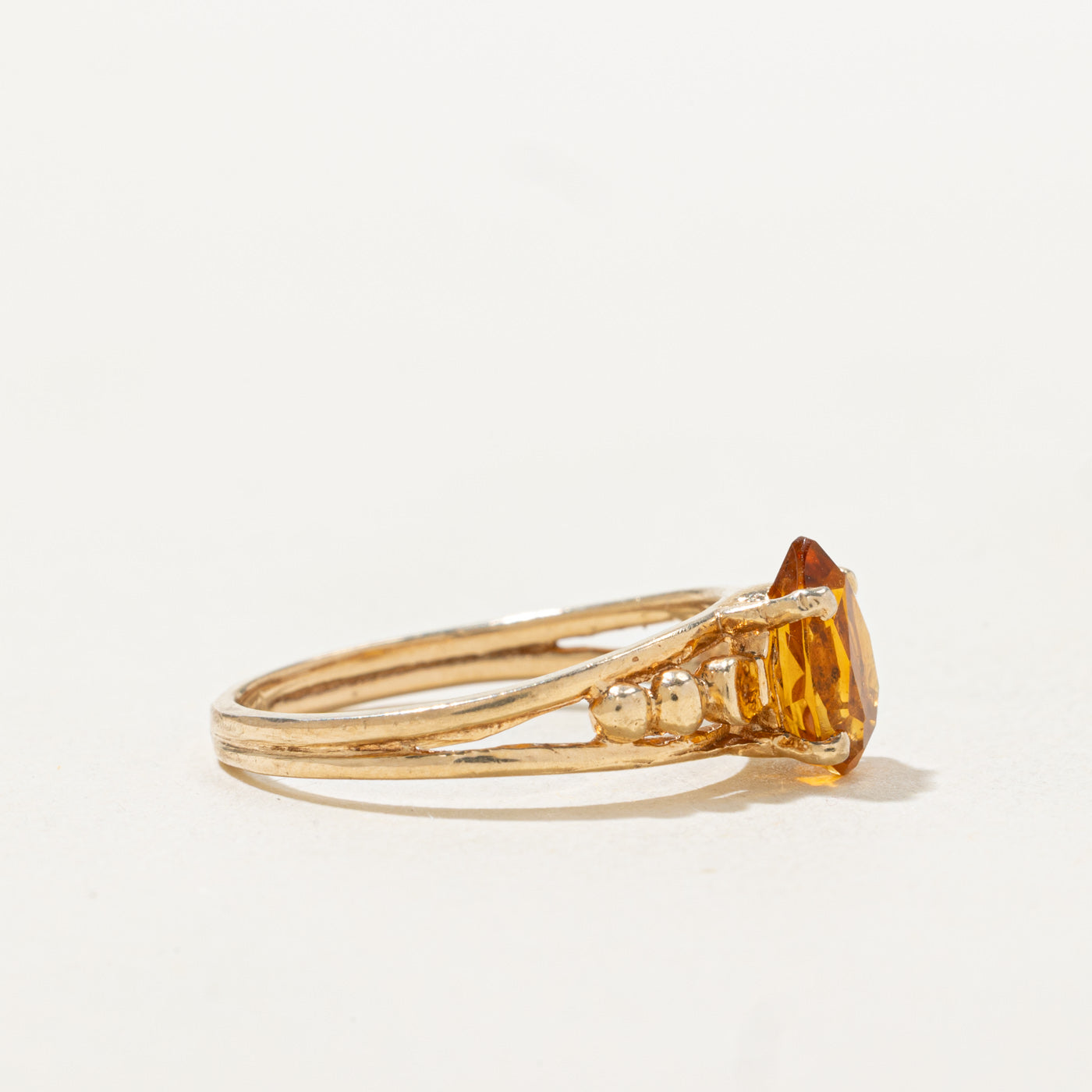 Pear Cut Citrine Split Shank Ring | SZ 6.0 |