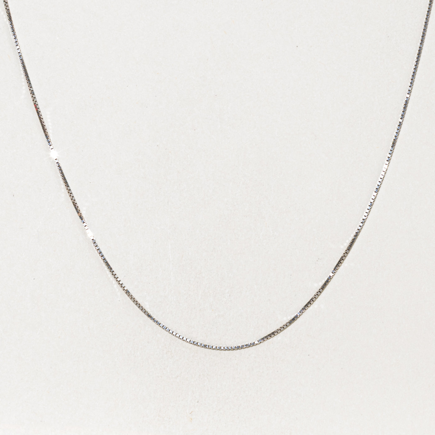 Italian White Gold Box Link Chain | 0.80mm | 19.5"