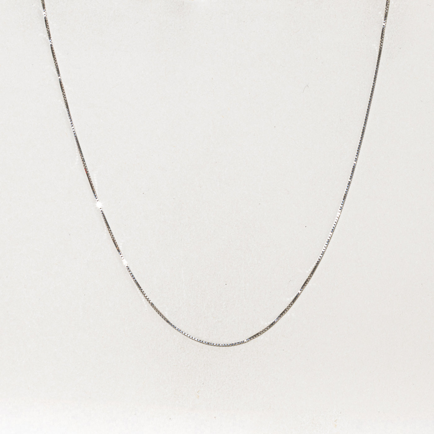 Italian White Gold Box Link Chain | 0.80mm | 19.5"