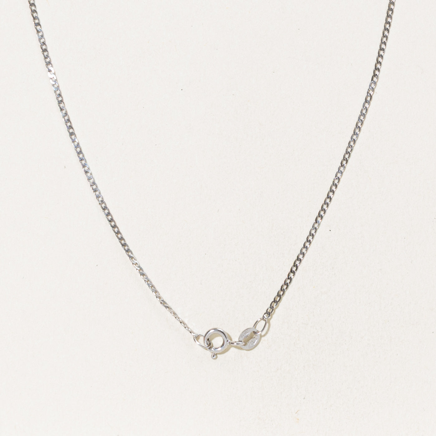 18k White Gold Curb Link Chain | 1.30mm | 15.75"
