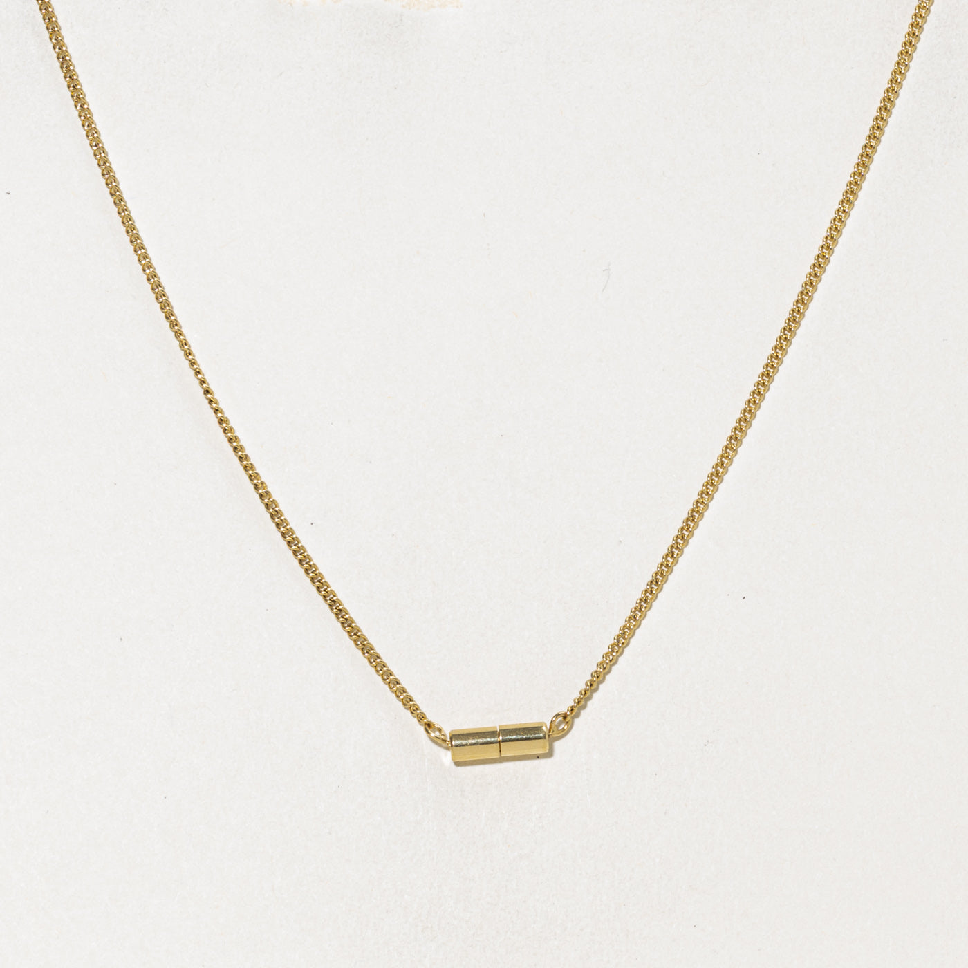 18k Two Tone Fringe Chain Necklace | 15.5"